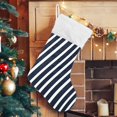thumbnail image 5 of Haosy Christmas Stockings for Christmas Tree Fireplace Family Holiday Party 18 inch Navy Blue and White Striped, 5 of 8