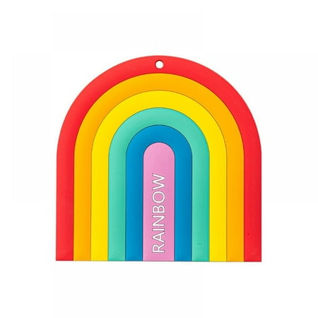 

Rainbow Coaster Heat Insulation Bowl Mat Dining Table Placemat Thickened Dishes Pad Anti-scalding Bowl Plate Pad for Home Restaurant Kitchen