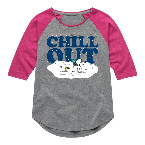 Peanuts - Chill Out - Toddler & Youth Girls Raglan Graphic T-Shirt