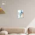 thumbnail image 3 of House Of Lines I Blue Abstract Wall Art Canvas Wall Art by Art Remedy, White Floater Frame, 11" x 16", 3 of 7