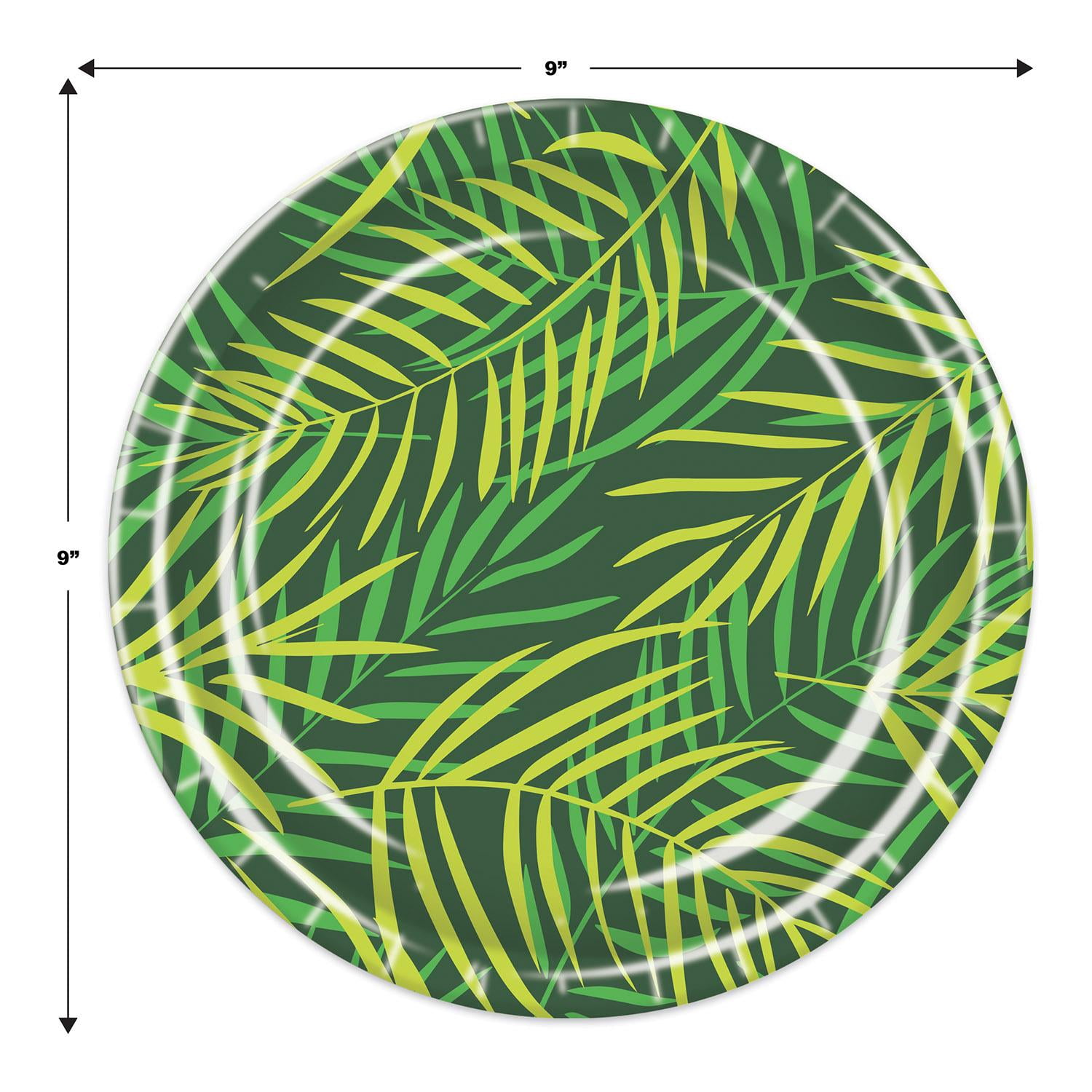 96 Pack Bulk Luau Party Palm Leaf Paper Plates 9 inch