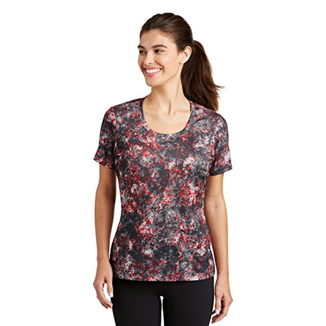 Sport-Tek Discontinué ® Tee-Shirt Col Rond Minéral pour Femmes. Lst330 4TG Rouge Profond