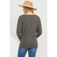 thumbnail image 3 of Rib Knit Boat Neck Dropped Shoulder Maternity Top, 3 of 3