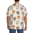 thumbnail image 3 of Pofeuu Shiba Head Face Print Mens Casual Short Sleeve Shirts Beach Summer Spread Collar Pocket Tops Men's Casual Short-sleeved Shirt-X-Large, 3 of 5