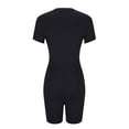 thumbnail image 6 of cfhntfmh Women Short Sleeve Jumpsuit Zip up Bodysuits Fashion Yoga Workout Bodycon Athletic Gym Rompers, 6 of 7
