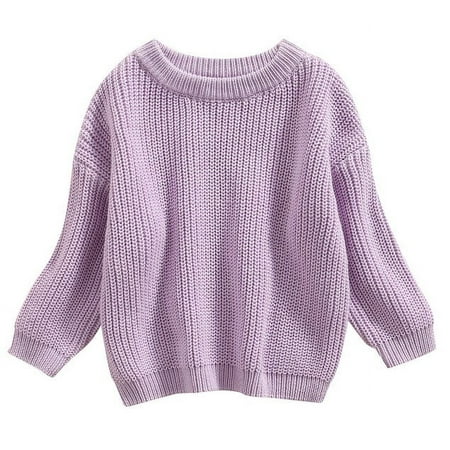 

Bmnmsl Baby Autumn Winter Knit Sweater 0-3 Months Sweet Candy Color Long Sleeve Crewneck Knitted Pullover Tops Chunky Warm Jumper for Girls Boys