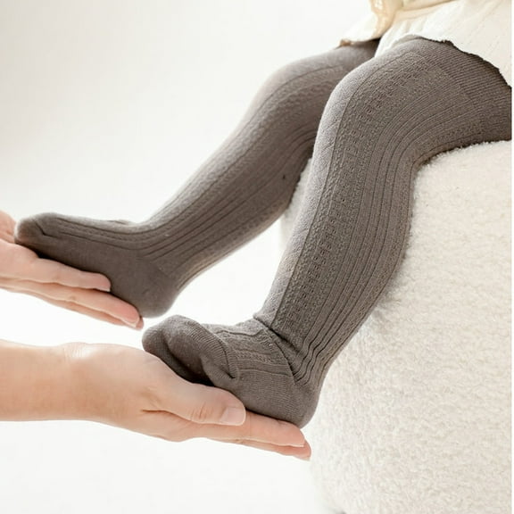 Efsteb Toddler Infant Newborn Baby Pantyhose High Waist Solid Color Bottom Pantyhose Pants (Coffee,1 Years)