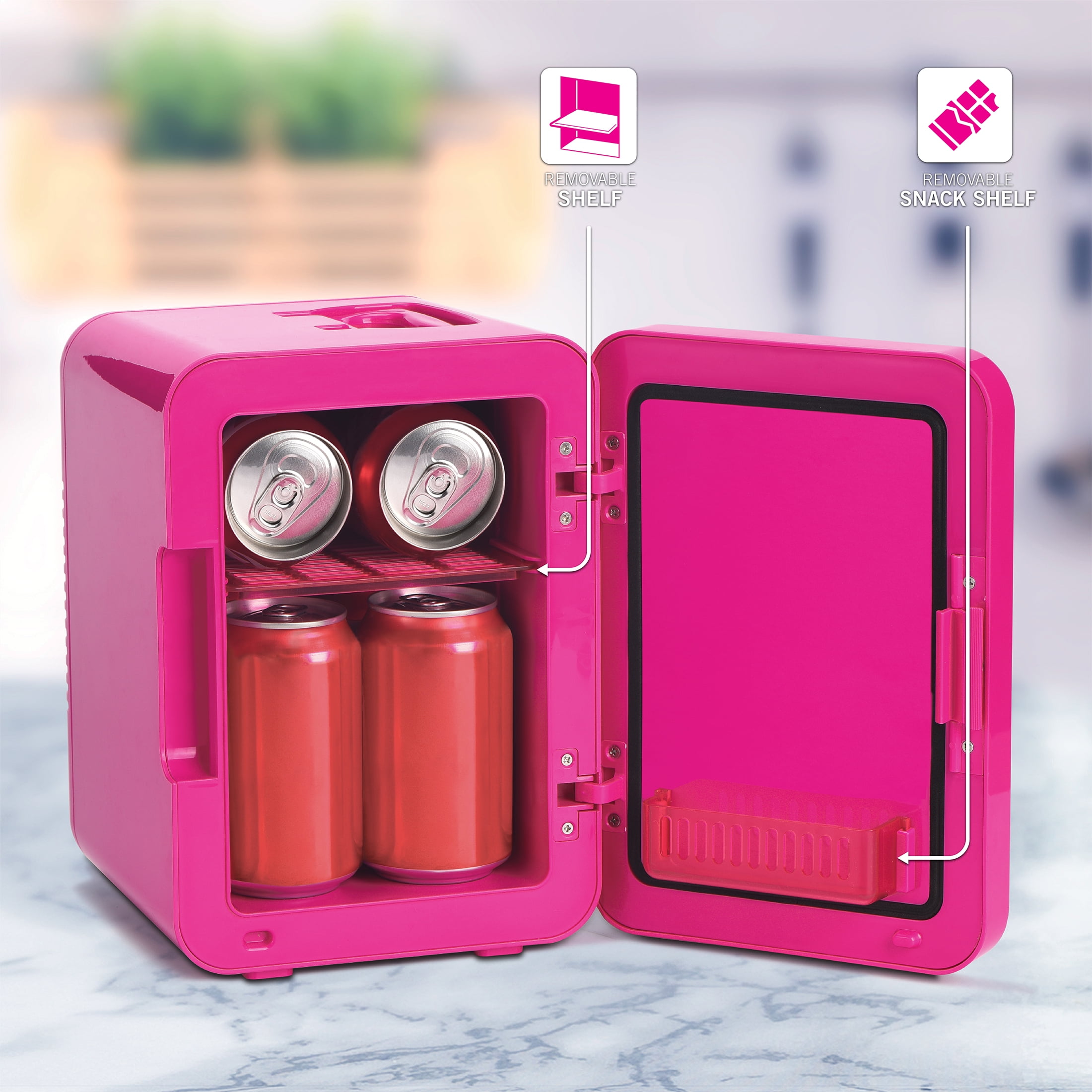 Barbie Hot Pink 6 Can Mini Fridge Thermoelectric Cooler 4 Litre