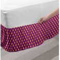 thumbnail image 2 of Rain Bed Skirt, Polka Dot Inspired Pattern of Droplets on Vibrant Purplish Color Background, Elastic Bedskirt Dust Ruffle Wrap Around for Bedding Decor, 4 Sizes, Purple and Orange, by Ambesonne, 2 of 2