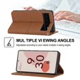 thumbnail image 3 of Decase Fit for Google Pixel 7 Pro Synthetic Leather Wallet Case with Card Holder,Flip Folio Magnetic Closure,Kickstand,Wrist Strap Cover Case for Google Pixel 7 Pro, Brown, 3 of 8