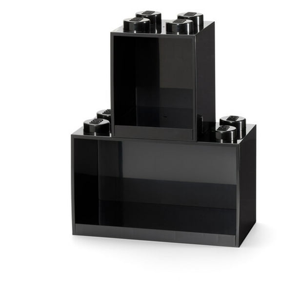 LEGO BRICK SHELF SET IN BLACK