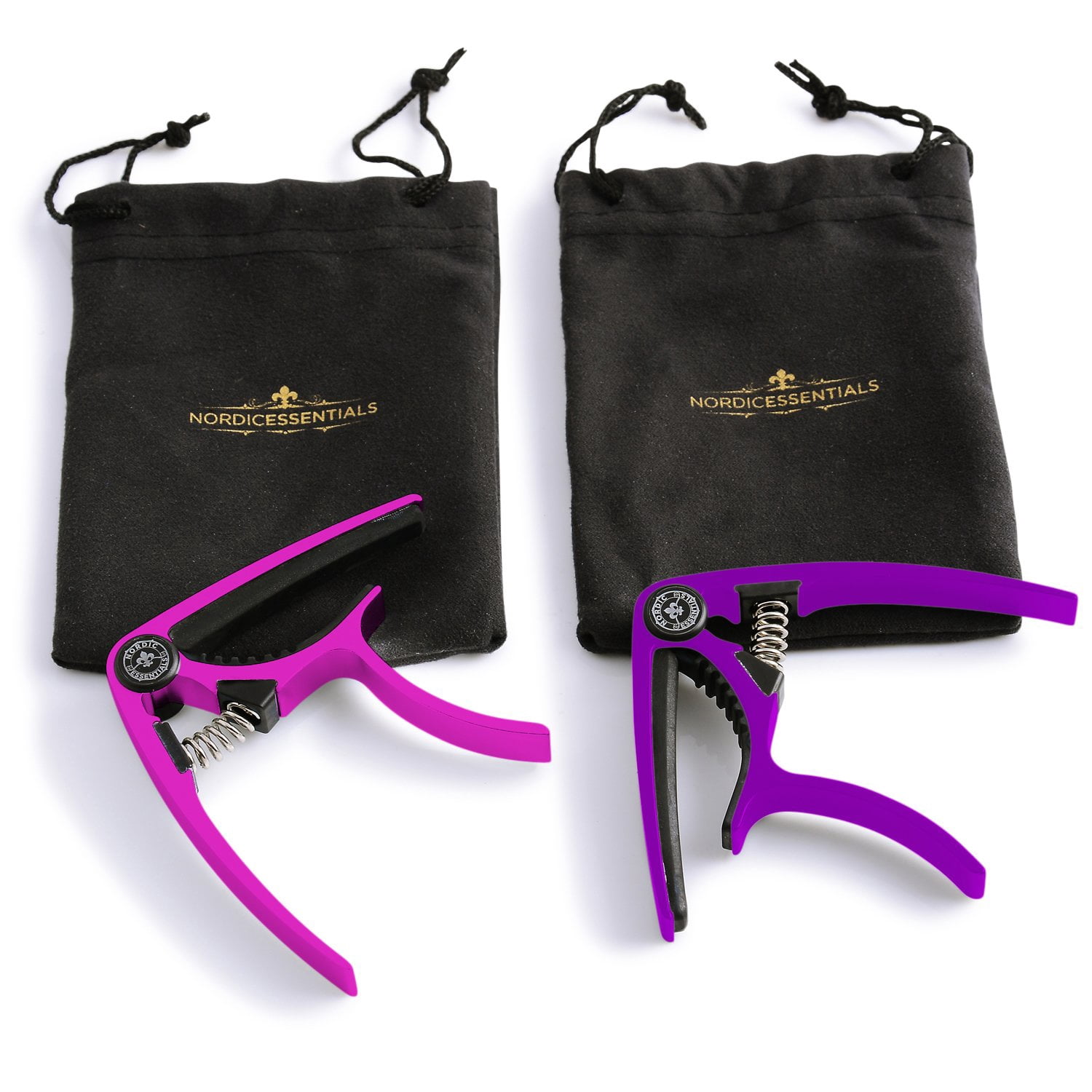 Nordic Essentials Silicone Capos Portable for Guitar Ukulele Banjo Mandolin Bass 2 Pack