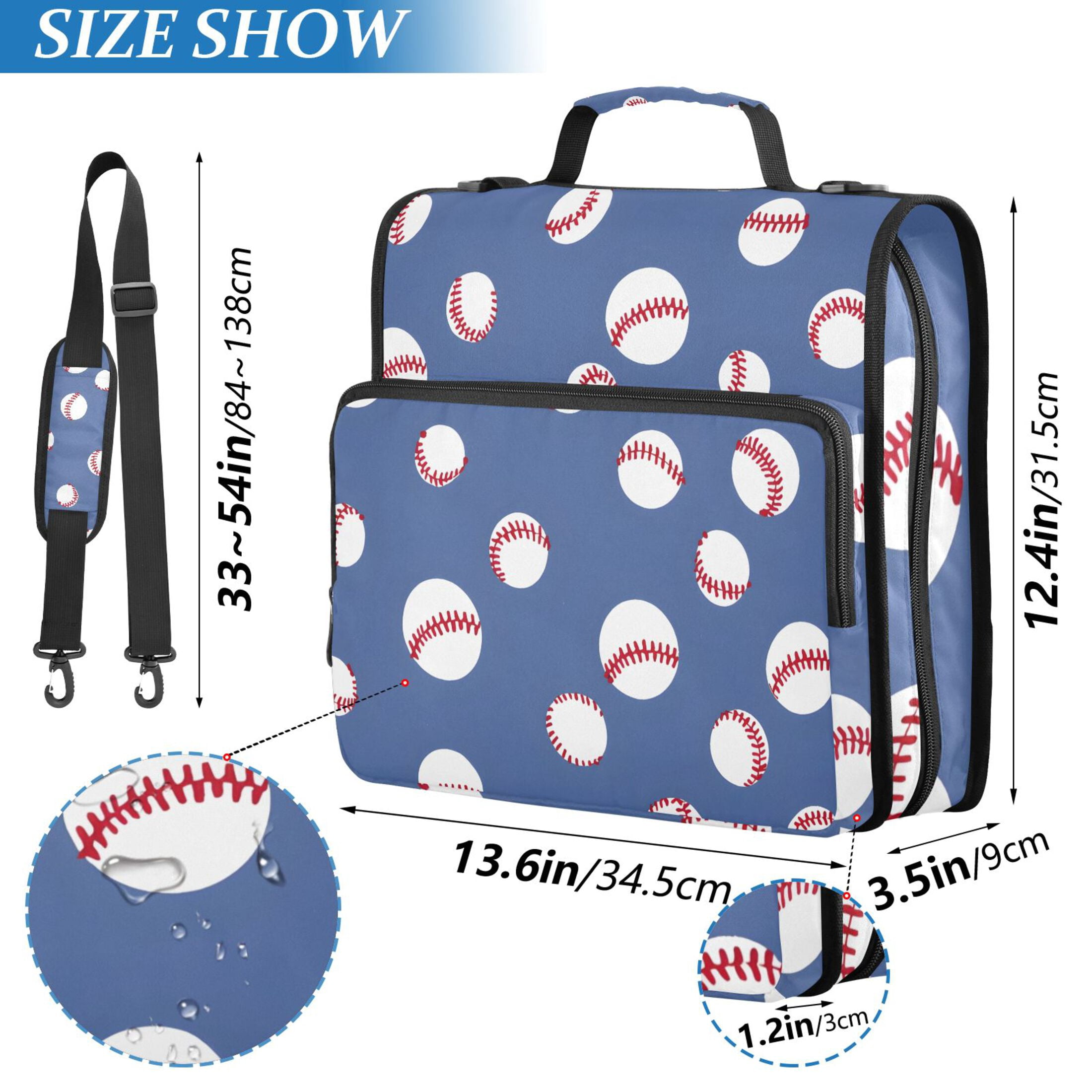 ALAZA Zipper Binder Baseball Pattern 3 Ring Trapper Keeper File Folder Organizer Bag