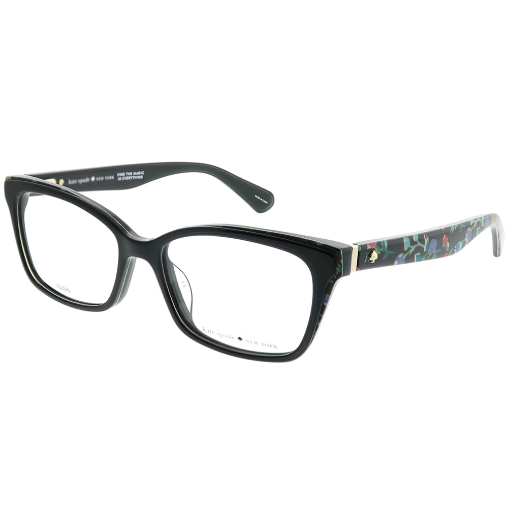 Kate Spade Plastic Womens Rectangle Eyeglasses Dmnfbr Black 52mm Adult -  