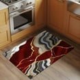 thumbnail image 3 of Red Marble Bathroom Rug Washable 2x3 Entryway Rug Non Slip Grey Gold Texture Vintage Farmhouse Art Front Door Mat Low Pile Indoor Doormat Throw Floor Carpet for Kitchen Bedroom Entrance, 3 of 8
