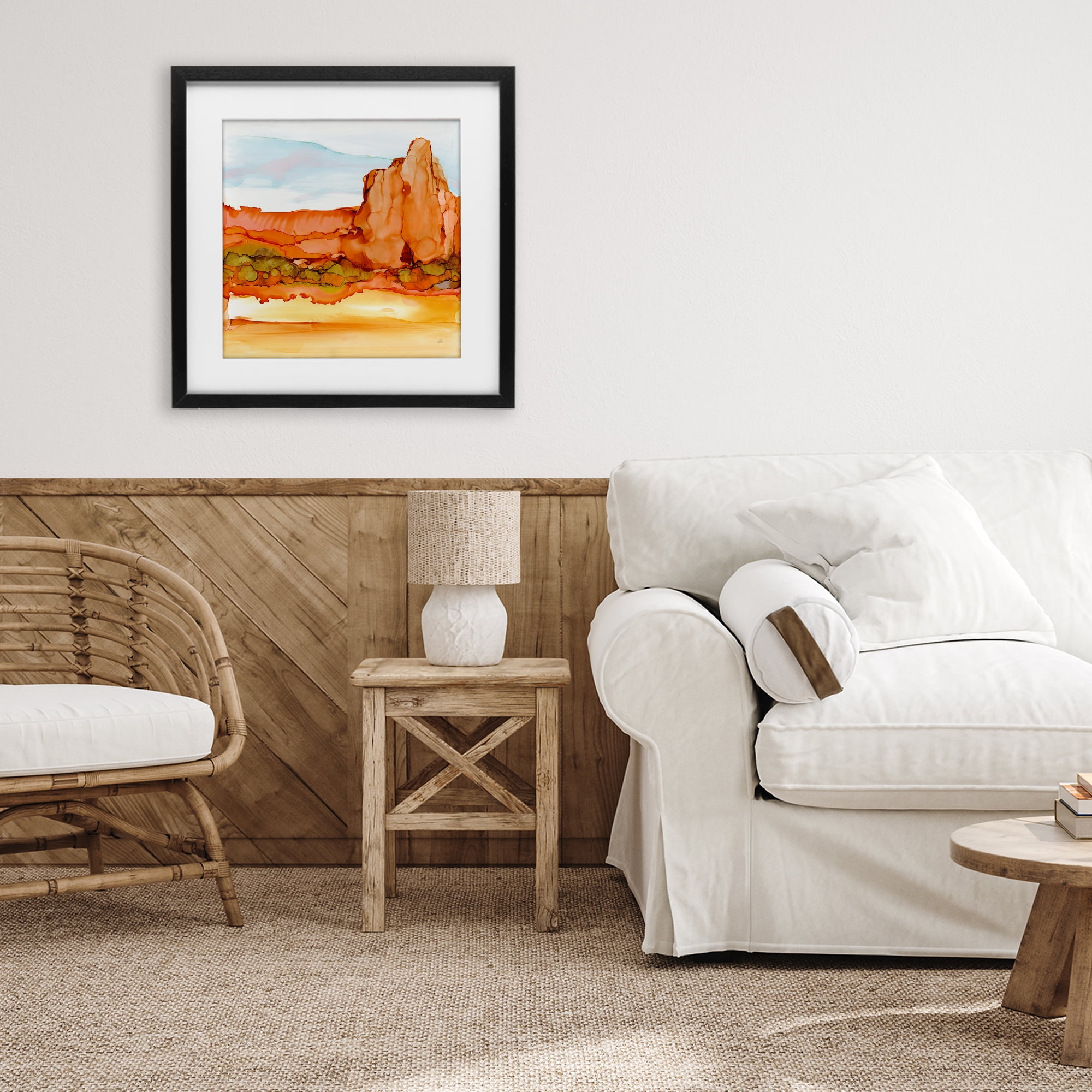 Stupell Industries Earthy Desertscape Illusion Black Framed Print Under Glass, design by Chris Paschke