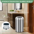thumbnail image 6 of 18.5 Gallon / 70L Open Top Trash Can – Round Stainless Steel Garbage Bin with Removable Inner Bucket for Indoor & Outdoor Use, Home, Office & Restaurant, 6 of 12