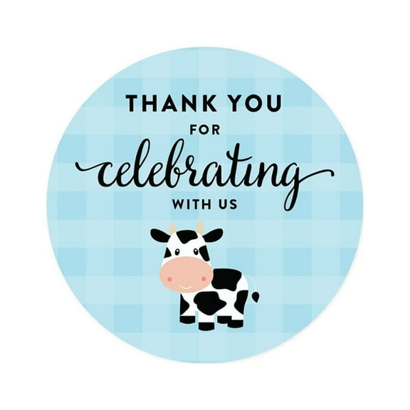Koyal Wholesale Thank You for Celebrating, Cow Stickers, 40-Pack