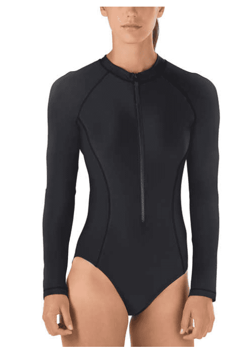 Speedo Womens Long Sleeve One Piece Swimsuit Speedo Black Medium