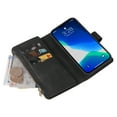 thumbnail image 6 of ELEHOLD Wallet Case for iPhone 15 Pro Max 6.7", with Large Capacity 15 Card Holders Zipper Wallet Detachable Wrist Strap Kickstand Function Magnetic Clasp Full Protective Shockproof Cover, Black, 6 of 12