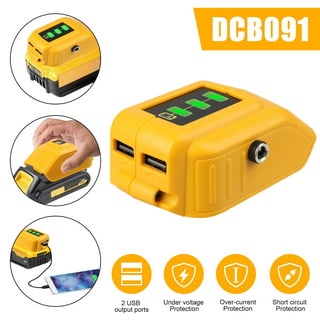 Battery Adapter for Black & Decker 14.4-20v Lithium-Ion Battery Led Work  Light with Dual USB 12v DC Port Power Source Supply - AliExpress