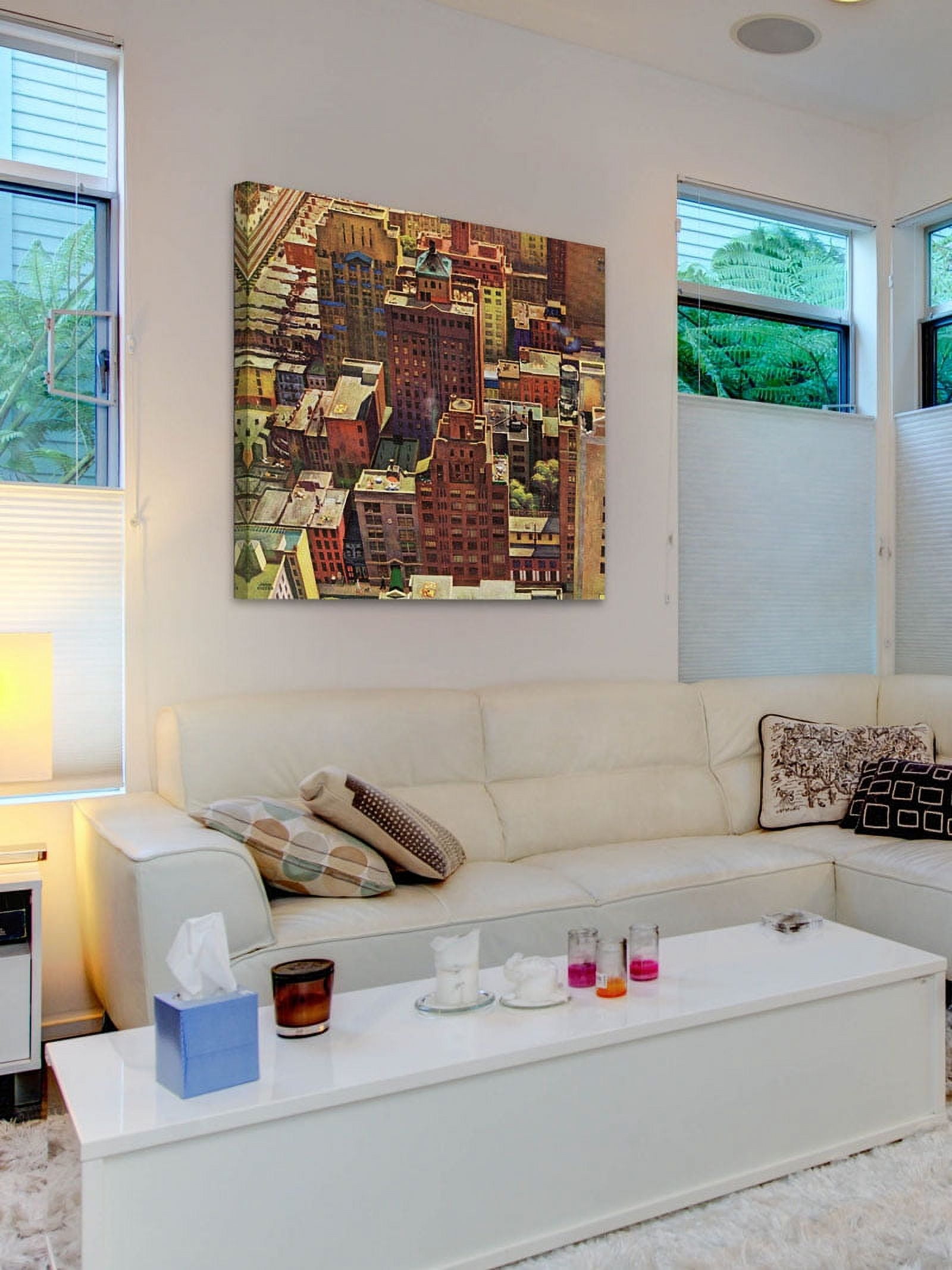 Marmont Hill "Bird's-Eye View of New York City" by John Falter Painting Print on Canvas