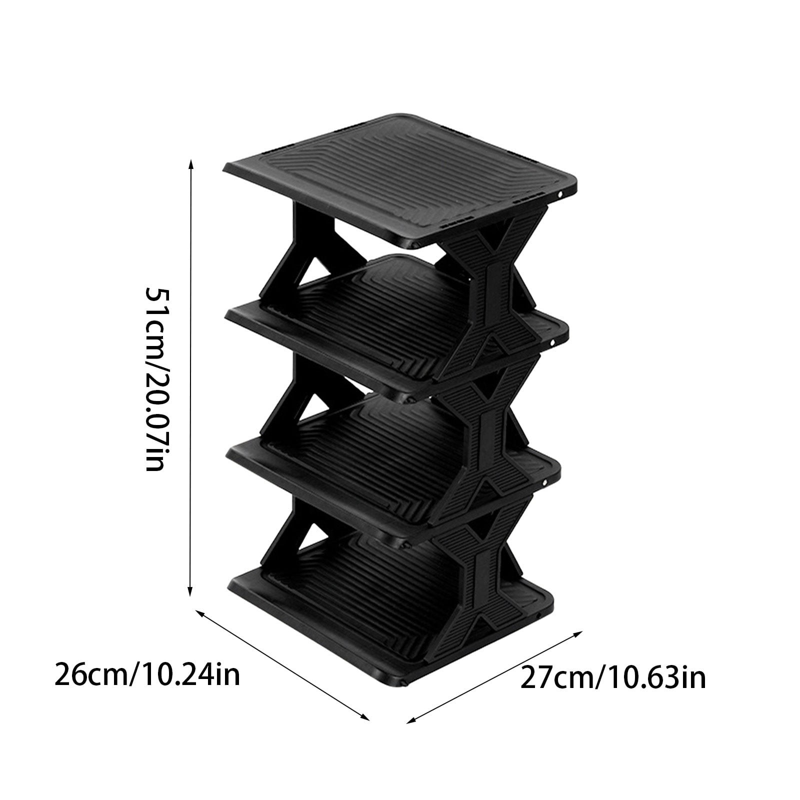 Merryso Plastic Small Shoe Rack - Tool-Free Install, Ventilated, for Entryway/Bedroom, 13.4x10.6x10.2in