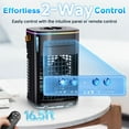 thumbnail image 3 of 4-IN-1 Small Air Cooler, 2Ice Packs, 16.5ft Remote, 1200ML Tank, 7H Smart Timer, 3Speed & 2Cool Mist Up to 100Sq.ft Personal Air Cooler, 7Color Light Portable AC Unit for Bedrooms, 3 of 9