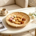 thumbnail image 6 of SLYNSHome Serving Tray Handwoven Bamboo Round Storage Basket, Natural Woven Fruit Bread Snack Holder for Kitchen Table Counter Farmhouse Home Decor, 6 of 6