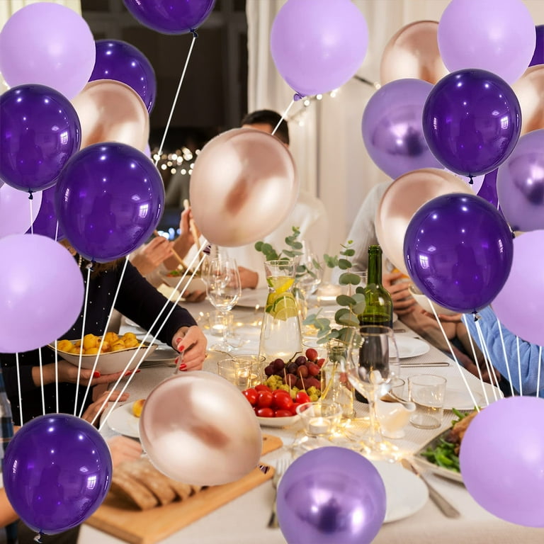 Gerich Purple Gold Balloons, 30 Pcs 12 inch Latex Balloons, Party