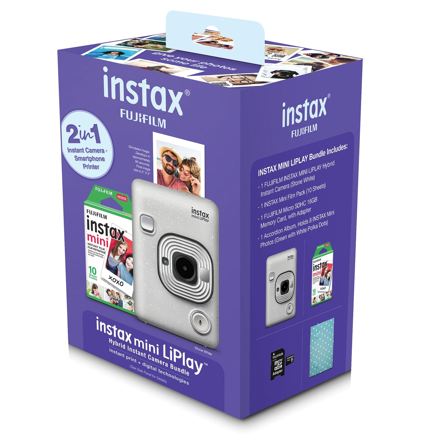 Fujifilm 600021182 Instax Mini Liplay (White) - Walmart.com