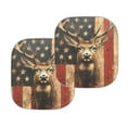 thumbnail image 3 of KUIFORTI American Flag Car Windshield Sun Shade Funny Deer Windshield Cover 2 Pack Foldable Car Sun Shade for SUV Trucks Sedan, Sun Visor Protector Keeps Your Vehicle Cool, 3 of 5