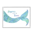 thumbnail image 4 of Stupell Industries Happiness Comes in Waves Detailed Mermaid Tail Sentiment Painting White Framed Art Print Wall Art, Design by Jackie Decker, 4 of 5