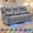 Gray, variant on Electric Power Reclining 3-seat Sofa, 4-Point Vibration Massage & Lumbar Heating, Adjustable 90°-150° Recline, RGB LED Light Strip, Side Storage Pockets for Living Room, Pu Leather, Blue