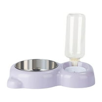 VANLOFE Double Dog Cat Bowls Water and Food Bowl Set Automatic Water Dispenser Detachable Glass Feeder Bowl, 500ml Pet Food Feeder for Cat/Small Dog
