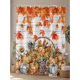 thumbnail image 4 of Fsddascl Thanksgiving Shower Curtain Set - 48" x 72" Washable Bathtub Curtain with 12 Hooks, Autumn Pumpkin Sunflower Maple Leaf Wood Waterproof Fabric Stall Shower Curtains for Bathroom/Bathtub, 4 of 6
