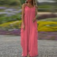 thumbnail image 2 of Women's Casual V-Neck Jumpsuit with Side Pockets, Loose Fit Solid Color Utility Romper, Summer Streetwear Overalls with Adjustable Belt,Pink L, 2 of 4