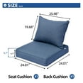 thumbnail image 2 of XIZZI Luxury Outdoor Sofa Cushion for Patio Furniture, 24*24*5.7 Deep Seat Cushions and Back Cushion Set for Wicker Chair, Water Resistant Fade Resistant, Blue, 2 of 6