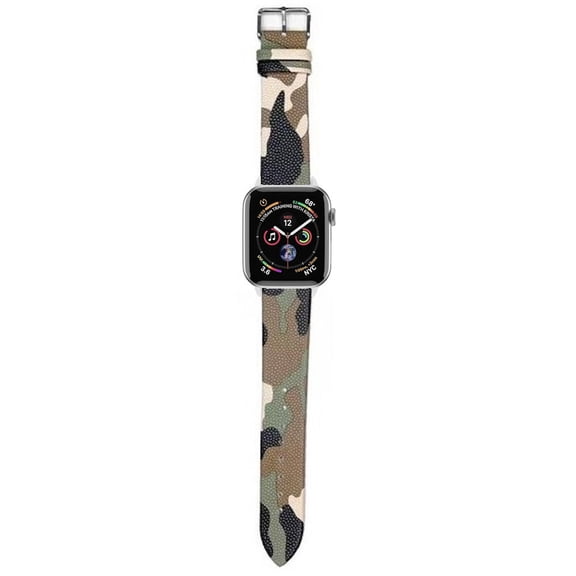 Camouflage Series Leather Band for Apple Watch 41mm / 40mm / 38mm - Green