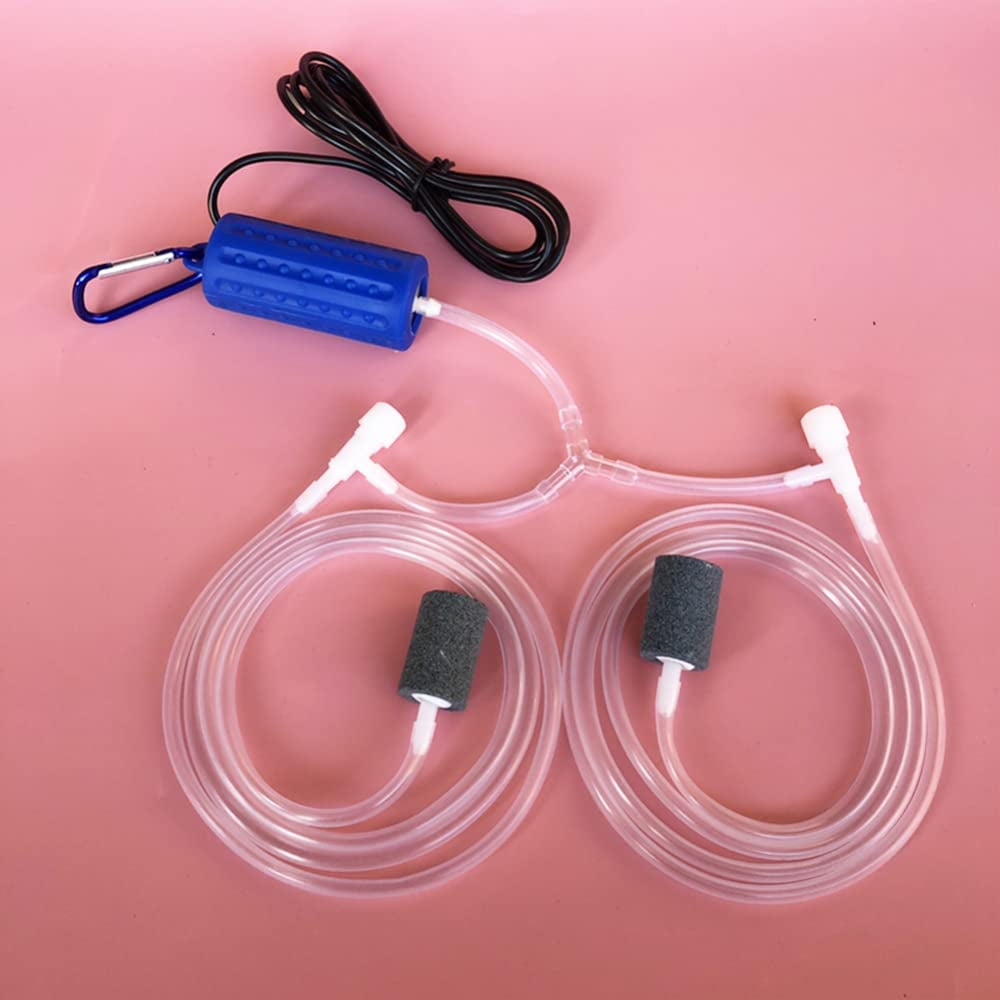 GymChoice Aquarium Air Pump,Portable Fish Aerator Pump Aquarium Oxygen Pump with Double Air