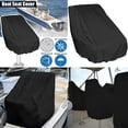 thumbnail image 4 of Boat Seat Cover 420D Oxford Fabric Waterproof Captains Chair Boat Seat Cover Resistant To Fading Pedestal Pontoon Chair Seat Cover（60*55*63cm black）, 4 of 5