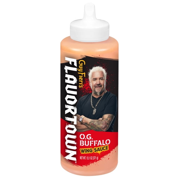 Guy Fieri Flavortown O.G. Buffalo Sauce, Classic Tangy Wing and Chicken Tender Dipping Sauce, 13.1 oz
