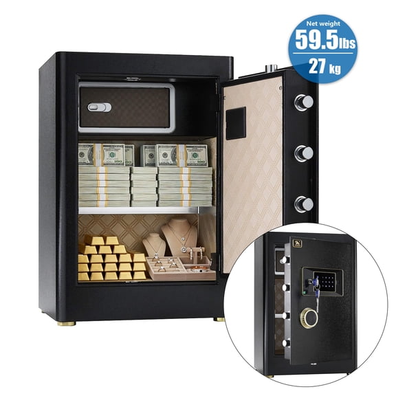 TigerKing Security Home Safe Box, 2.5 Cubic Feet Digital Safe with Keypad and Keys for Home, Office, Business