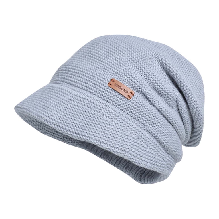WMTBSRSW Women Fleece Lined Knitted Hat with Visor Brim  display picture 1