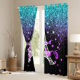 thumbnail image 4 of Homewish Romantic Eiffel Tower Black Out Curtains for Teens, Cyan Purple Stars Galaxy Curtains Pack of 2 (42x63 Each), Modern Fashion Bedroom Curtains, Window Curtains Bedroom Decor, 4 of 7