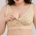 thumbnail image 4 of Fatuov Wirefree Bras for Women Push-Up Sexy Lace Seamless Bralettes for Casual Bras 38A, Beige, 4 of 5