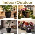 thumbnail image 5 of 24-Inch Anjelica Large Plastic Pot for Plants - Outdoor Double-Walled Large Plastic Planter with Drillable Drainage Holes - Matte Black, 5 of 9