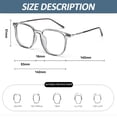 thumbnail image 2 of Gafas de montura grande con lentes de luz anti-azul de moda, hechas de TR y resina, 2 of 5