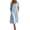 Blue(Dress), variant on Midi Dress for Women Puff Short Sleeve Square Neck Casual Loose Fit Cotton Blend Sundress with Pockets, Vintage Inspired BoHo Summer Dress
