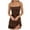 Coffee, variant on Kaemgyyd Women's Sequin Dress Sparkly Glitter Spaghetti Straps Bodycon Mini Dress Cute Ruffle Hem Tie Back Party Nightclub Dresses